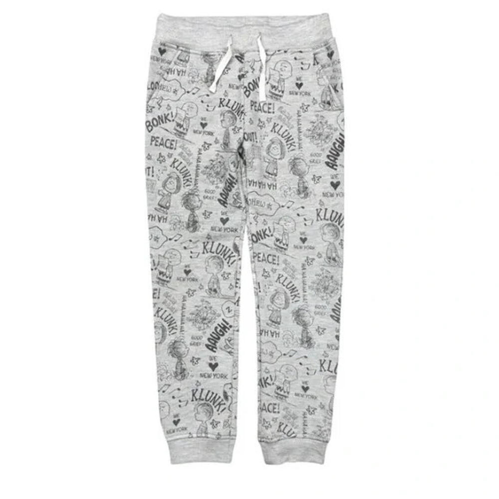 NEW Appaman X Peanuts Kids Girl's GRAY JOGGER SWEATPANTS Sz 8 SPARKLE CLOUD NWT